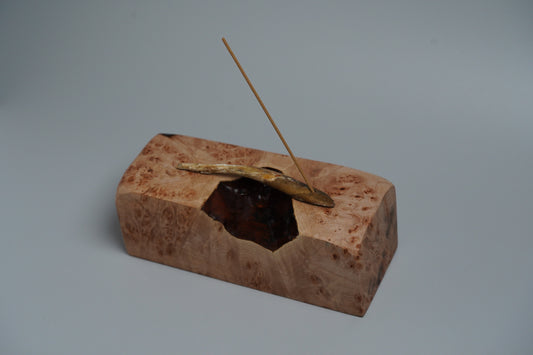 Rikishiki Incense Holder + Incense Stand F Maple and Deep Sea Pine