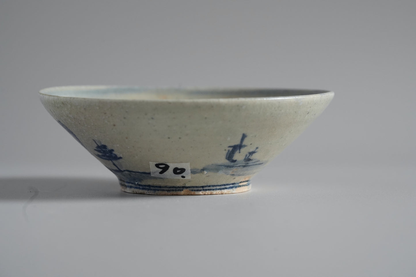 MMKY090 陶胎染付飯茶碗 村上三和子×梶原靖元