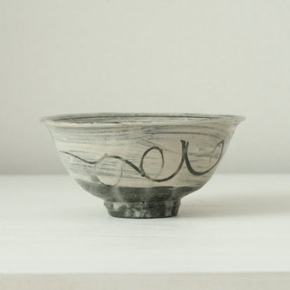 矢野直人　絵刷毛目茶碗