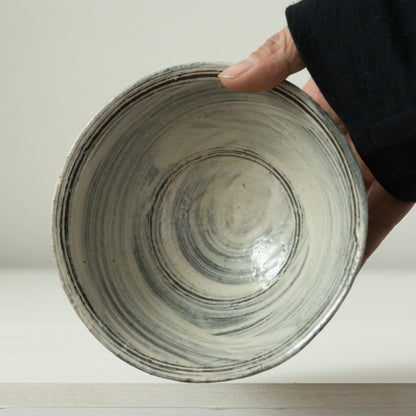 矢野直人　絵刷毛目茶碗