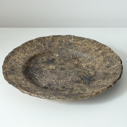 山田洋次　焼締 スリップリム皿 L L