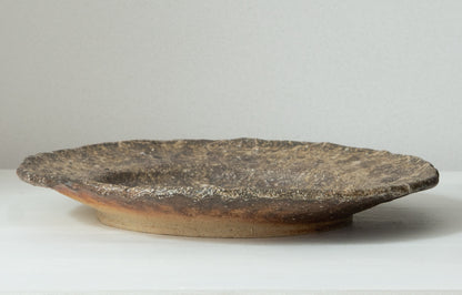 山田洋次　焼締 スリップリム皿 L L