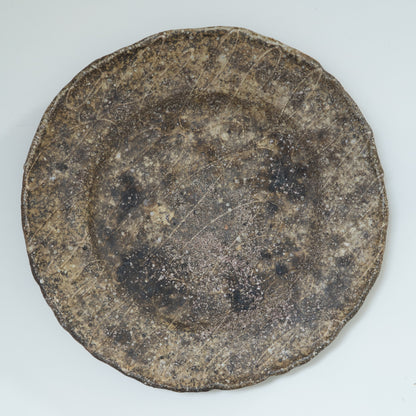 山田洋次　焼締 スリップリム皿 L L