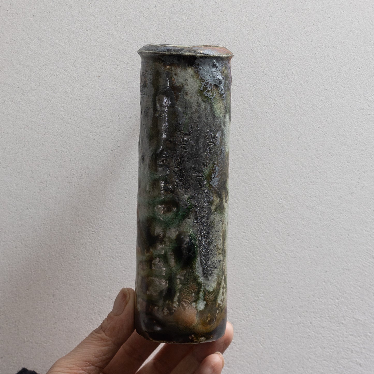 明賀亘史　絵唐津掛花入