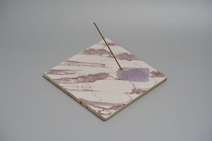 離岸謹製　香立て＋香台A　アンティークタイルとアメシスト