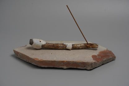 離岸謹製　香立て＋香台B　アンティークデルフト六角タイルと深海松