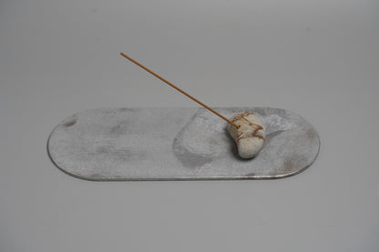 Rikkan Incense Holder + Incense Stand G Aluminum and Stone