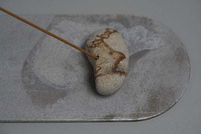 Rikkan Incense Holder + Incense Stand G Aluminum and Stone