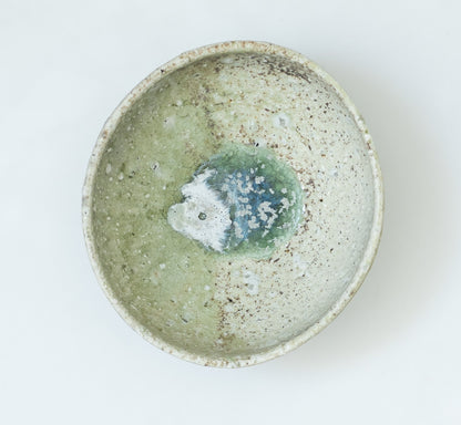 Yui Tsujimura: Kutsugata Mukozuke with Natural Ash Glaze (B)