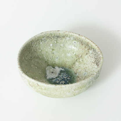 Yui Tsujimura: Kutsugata Mukozuke with Natural Ash Glaze (B)