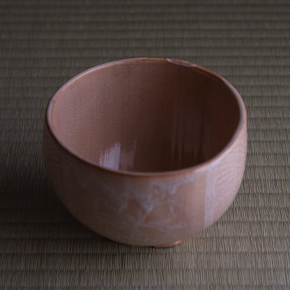 ko.YT03 吉野桃李　萩割俵茶碗