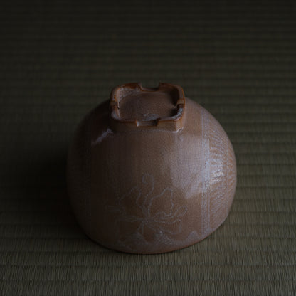 ko.YT03 吉野桃李　萩割俵茶碗