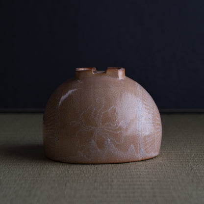 ko.YT03 吉野桃李　萩割俵茶碗