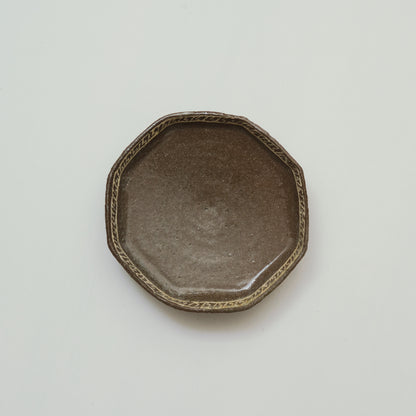 伊藤明美　象嵌八角皿